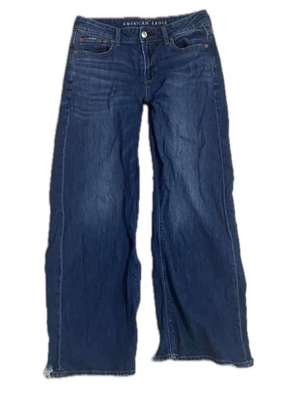 American Eagle Outfitters Women's Wide Leg Baggy Dark Blue Jeans